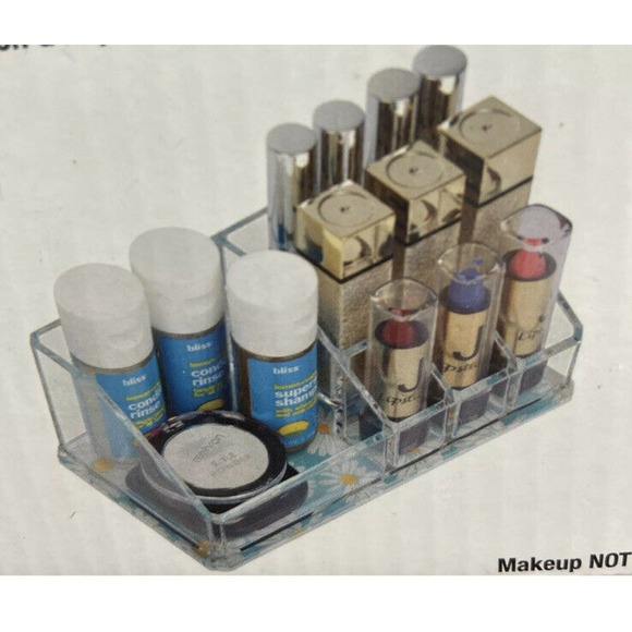 NEW Sorbus Mini Beauty Cosmetic Organizer Case 9 Compartments Acrylic Fabfitfun - Picture 1 of 3